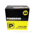 12v 16ah YTX16-BS harley series motorcycle battery